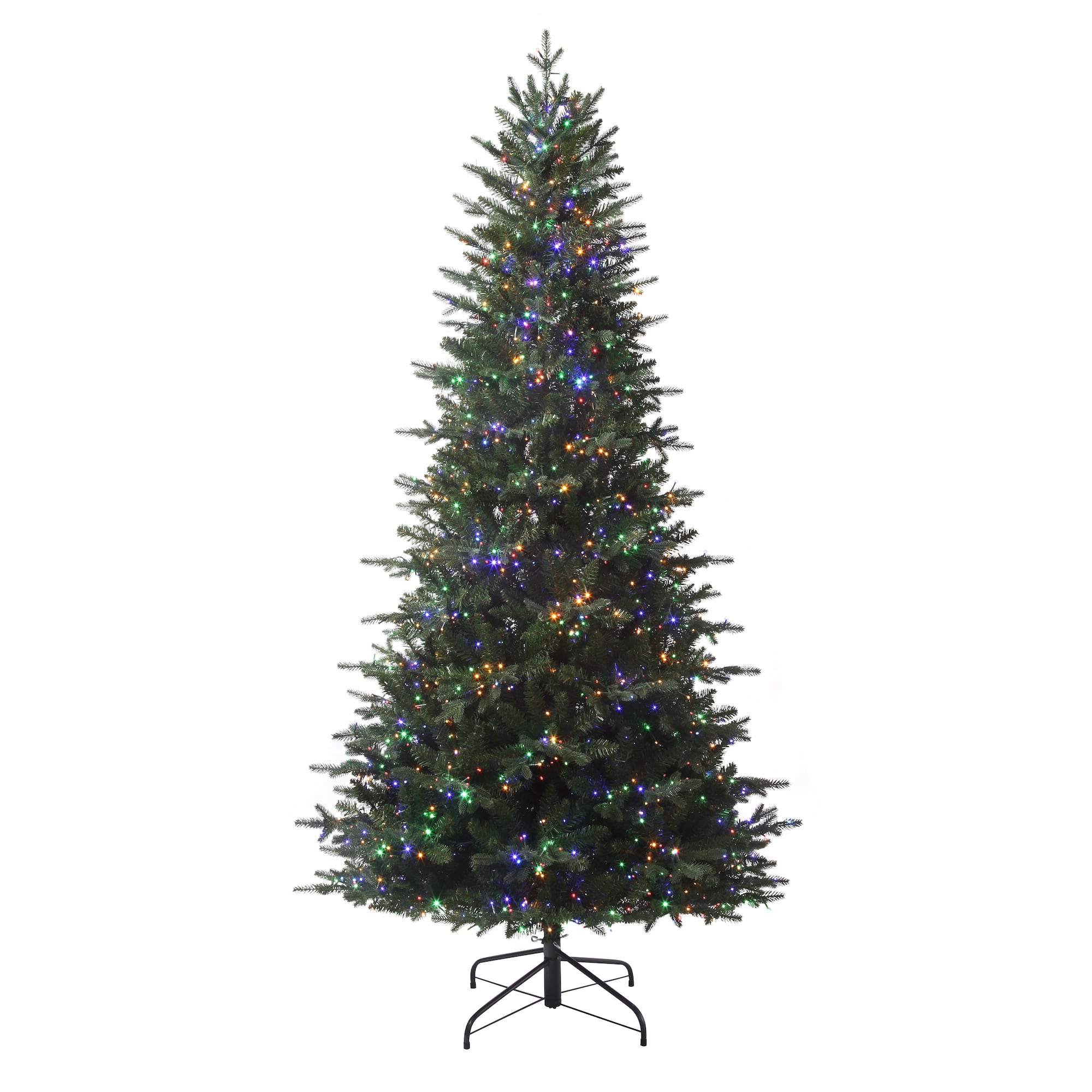 7.5ft. Pre-Lit Queensbury Fir Artificial Christmas Tree, Color Changing Cluster LED Lights